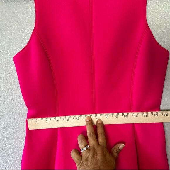 Tibi Sleeveless Fit & Flare Scuba Neoprene Dress  Pink Size 2 - Picture 11 of 13